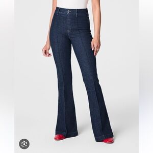 SPANX pintuck flare jeans